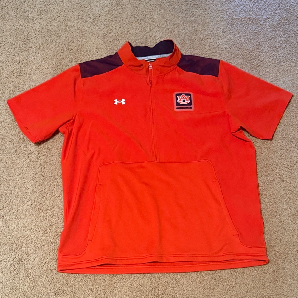Auburn Tigers 2XL Under Armour Orange and Black Auburn Quarter-Zip Polo
